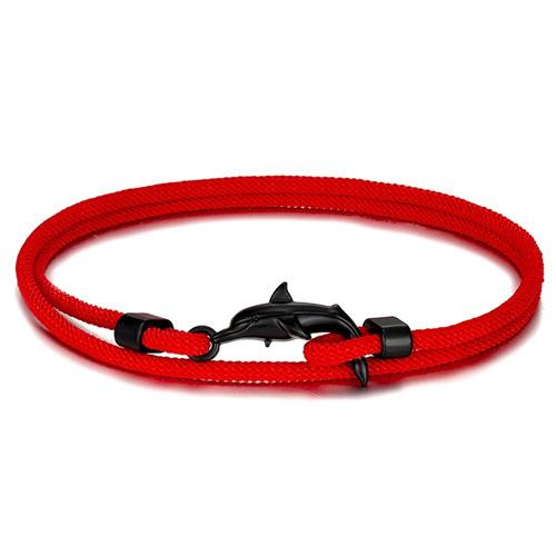 Black Cute Little Dolphin Hand Rope Small Fresh Animal Color Multi-Layer Adjustable Men'S And Women'S Bracelets