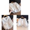 Summer Blouse With Ruffled Lace Trim Vneck Long Sleeve For Women