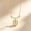 Elegant Cat Pendant Necklace: Fresh Design with Micro-Set Zircons for Women - Light Luxury & High-End Feel; Perfect Clavicle Chain Accessory.