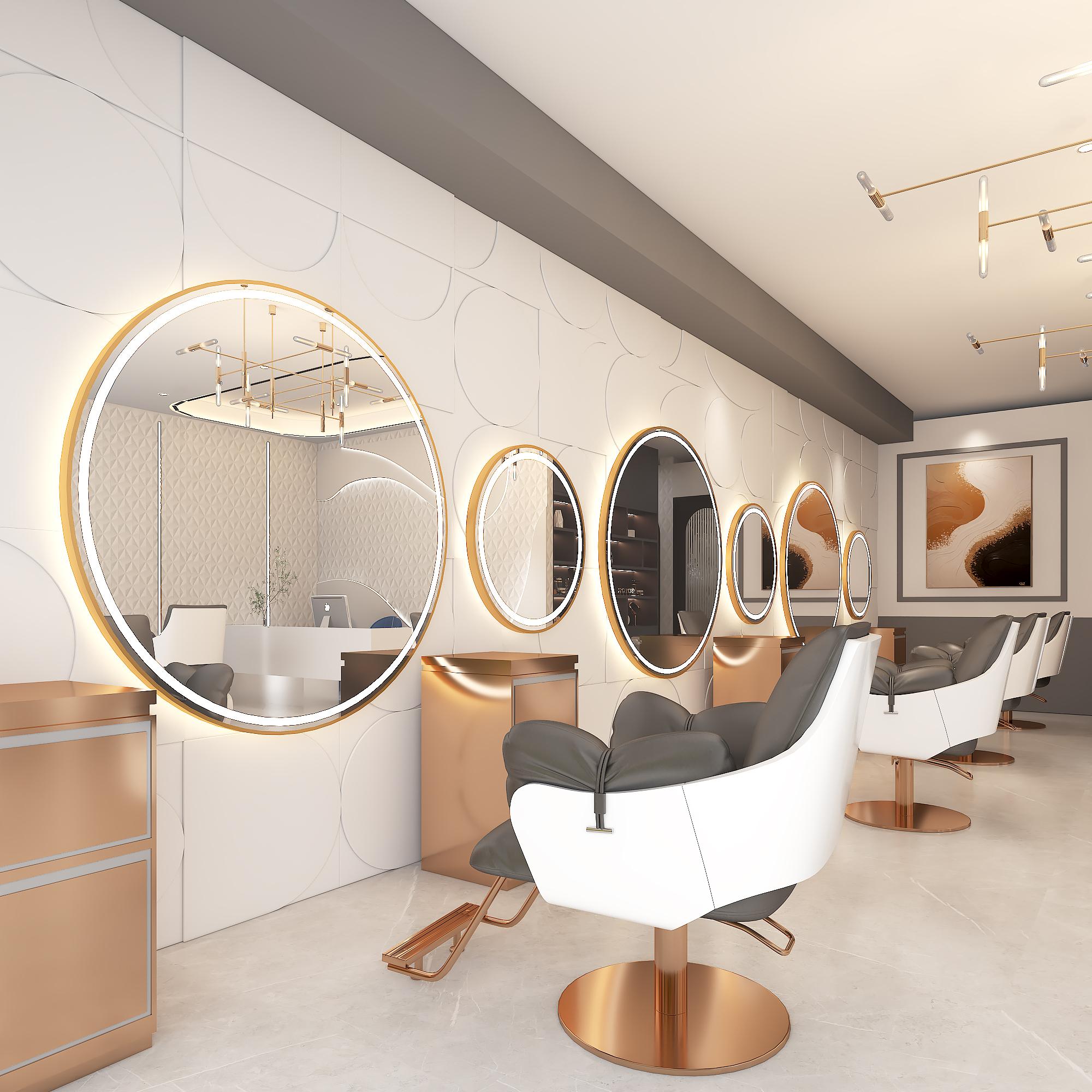 Hairdressing Console Barber Mirror 60x60 LED