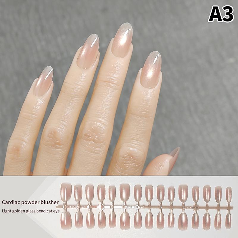 30Pcs Press On Nails French Tip Fake Nail Set Square Shape Reusable Stick-on For Women Girls Day Out