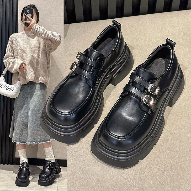 British style small leather shoes women's 2025 autumn new Japanese jk single shoes versatile platform women's shoes black loafers