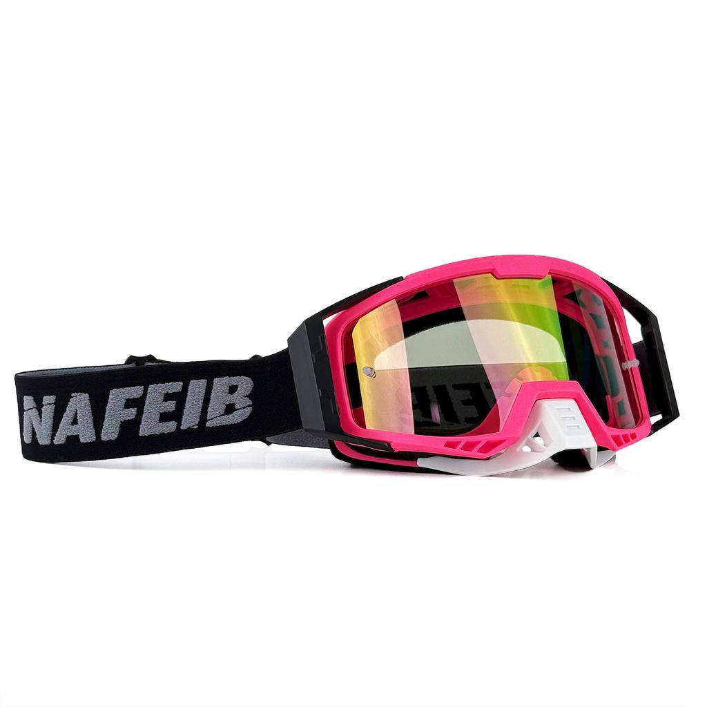NAFEIB Universal Motocross Goggles UV400 Windproof Dustproof Impact Resistant for Helmet Dirt Bike ATV Off Road Riding Safety Ge