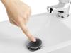 Set: silver click-clack plug without overflow + washbasin siphon