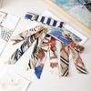 New fashionable long silk scarf double-layer versatile headband streamer, decorative binding bag with hand gift silk scarf wholesale