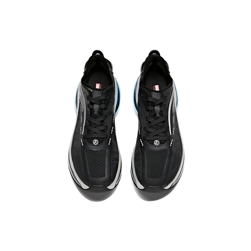 Anta Cushioned Slip-Resistant Abrasion-Resistant Low-Top Running Shoes Men's Black Silver Sneakers