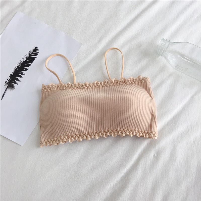 Pure Cotton Strapless Tube Top with Chest Pad – Beautiful Back Design, No Underwire, Row Buckle Closure – Ideal for Students