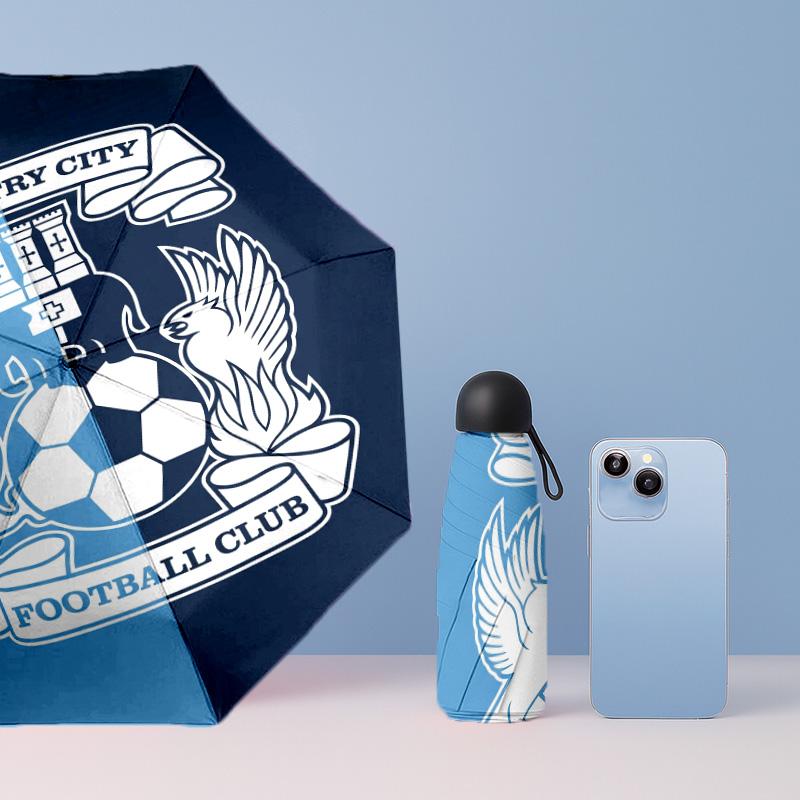 Ombrello Pieghevole Compatto Coventry City Football Pattern Stampato Mini 5 Pieghe 8 Stecche Antivento Impermeabile Leggero Portatile