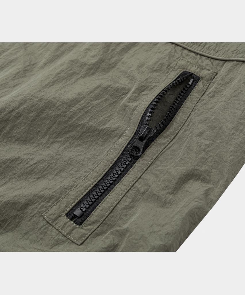Lettercomo Shell Windpiping Windbreaker Jacket Olive