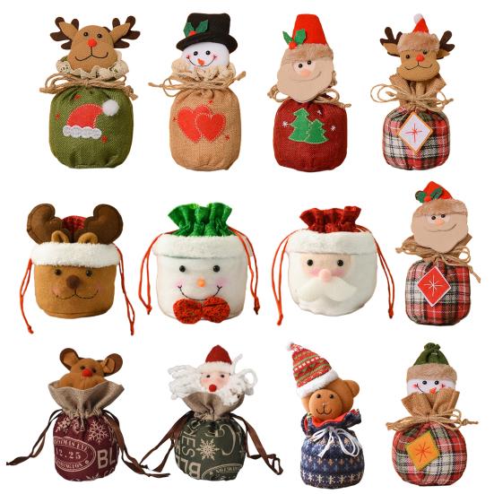 Christmas Candy Bag Reusable Christmas Treat Bag for Goodies Fruits Holiday Gift Storage Bags