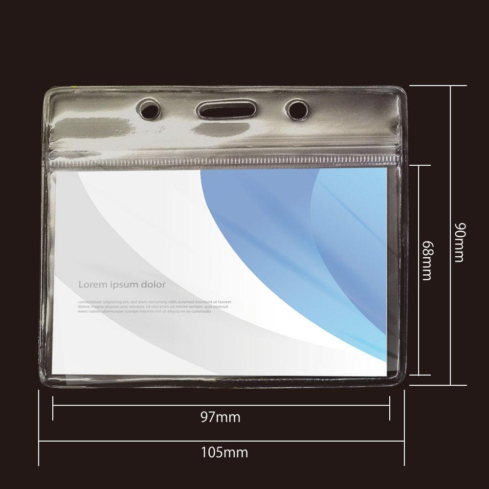 Sac Taske Waterproof Name Badge Holder with Neck Strap for Business Cards and ID Cards (Pack of 100, Blue)