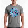 Geo Cats Maze In Pink And Blue Tshirt Summer Casual Cotton Tee Oversized Streetwear Tops Vintage Graphic Print 100 Cotton