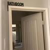 A Metal Bathroom Sign Wall Hanging a Corner Sign for Bathroom Door Frames Used for Home Decoration