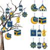 10pcs Eid Mubaraks Hanging Pendants Ramadans Kareems Decorations For 2024 Home Islamic Muslims Eid Alfitr Festival