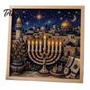 Indoor Garden Decor DIY Hanukkah Pearl Art Kit, 3D Mosaic Bead Craft Set, Creative Holiday Gift for Family Ritual Activity Making Kit Traditional Home