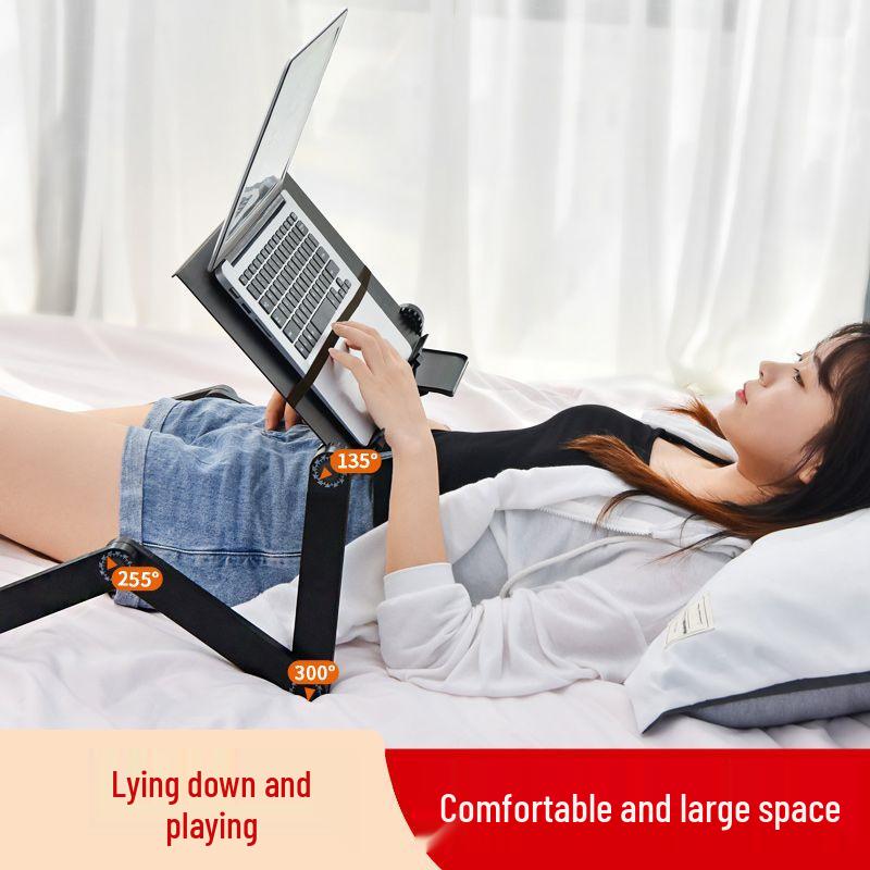 Adjustable Foldable Laptop Stand with Heat Dissipation for Bedside Use