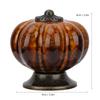 European Ceramic Pumpkin Door Knobs Cabinet Handles Single Hole Cupboard Drawer Pulls (White)