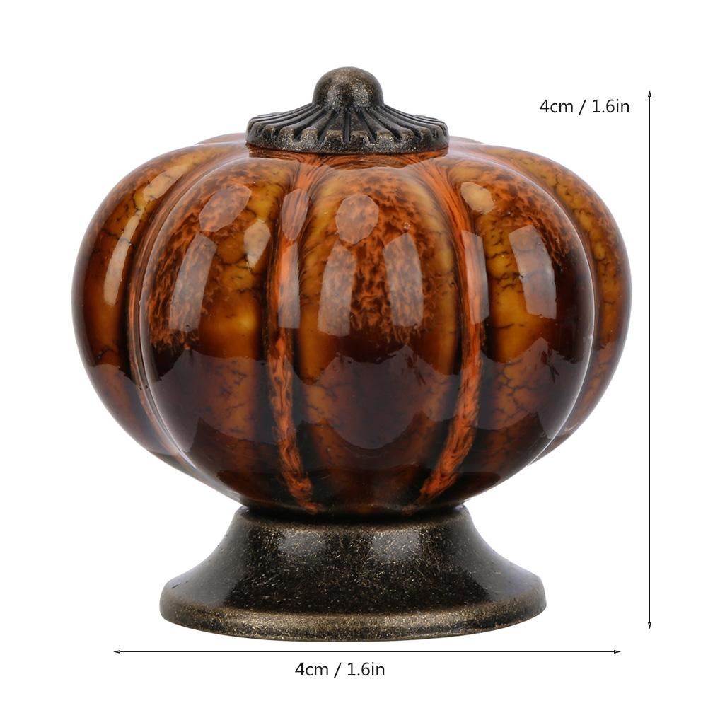 European Ceramic Pumpkin Door Knobs Cabinet Handles Single Hole Cupboard Drawer Pulls (White)