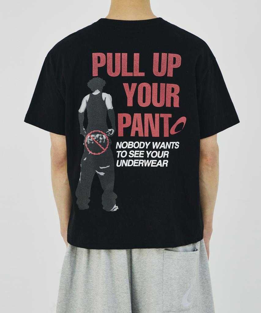 SCALLYWAG [Ryu Jeong-Ran × Skelly Wung] Pull Up Crop T-Shirt [Black]