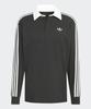 adidas 3-Stripe Rugby Long Sleeve Polo - Black / Ke3576