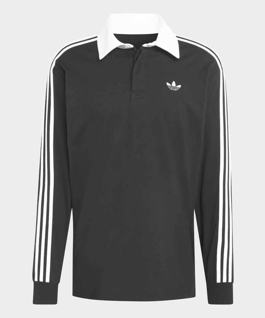 adidas 3-Stripe Rugby Long Sleeve Polo - Black / Ke3576
