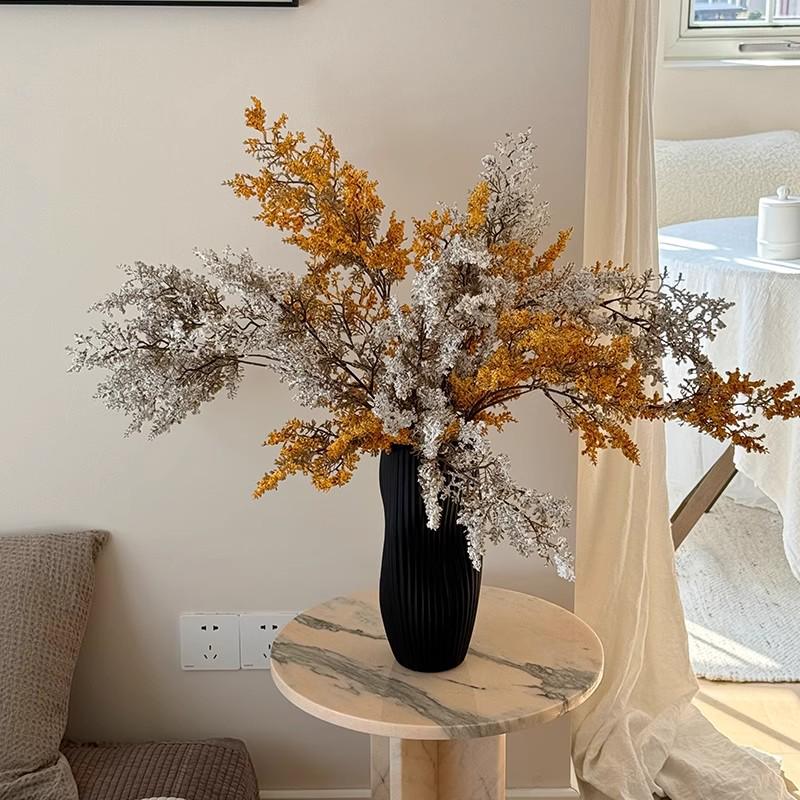 Wabi-Sabi Style Oil Painting Green Plant Ornaments: Floral Art Decoration & Photography Props
