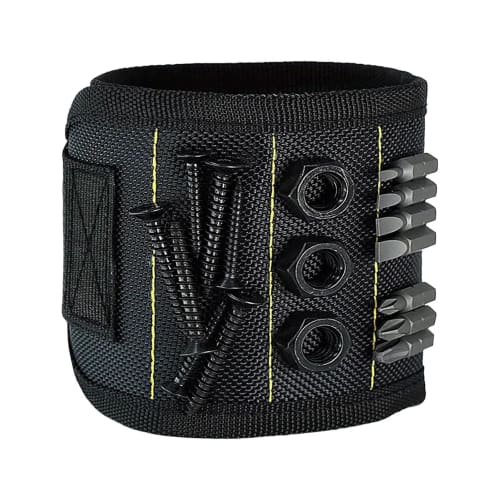 Magnetic Wristband, Magnetic Wristband for Screws - Magnetic Wristband for Tools Magnet Nail Wrist Holder - Wristband with Strong Magnet, Holds Screws