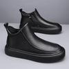 Men's shoes spring and autumn new Martin boots medium top shoes business casual high top leather shoes