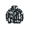 Fila All-Over Print Casual Hooded Zip Jacket Men Jackets Black F11M219707F-ZA
