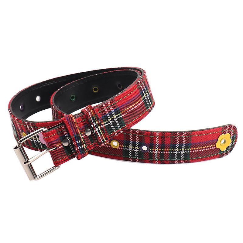 Hip Hop Inspired Patterned Faux Leather Waist Belt With Pin Closure For Streetwear