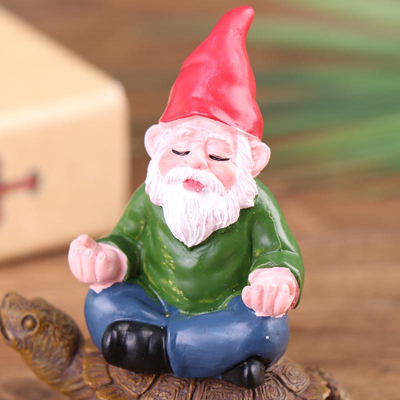 Gartenzwerg Figur Lustiger Zwerg Sitzt Auf Schildkröte Statue Zwerg Ornament