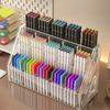 Large Capacity Acrylic Pen Holder Organizer with Multi-Compartment Storage, Desk Organizer for Pencils, Markers, School Supplies