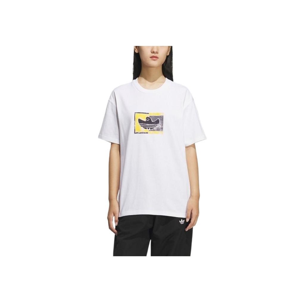 Adidas Originals Shmoohaus Soft Fashion Versatile Comfortable Solid Color Short Sleeve T-Shirt Unisex Tops White KD4289