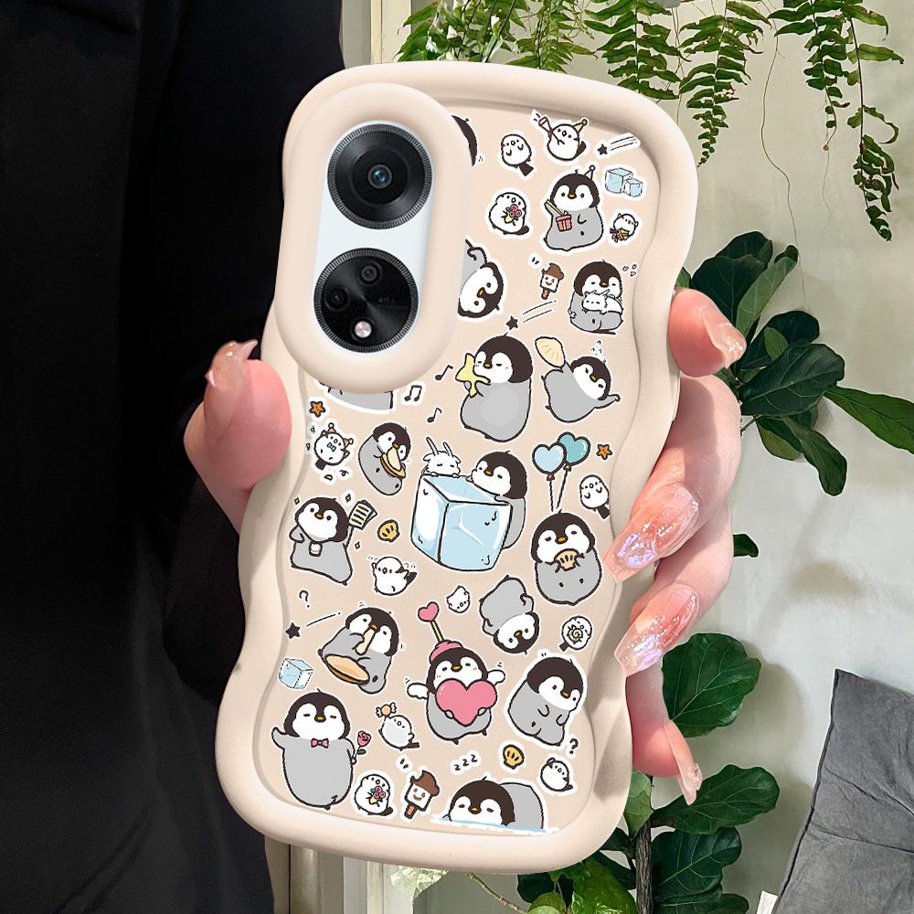 

Окрашенный узор Big Wave Edge Мягкий силиконовый материал Macaron чехол для телефона противоударный защитный резиновый чехол для OPPO Reno Realme OPPO A15S белый