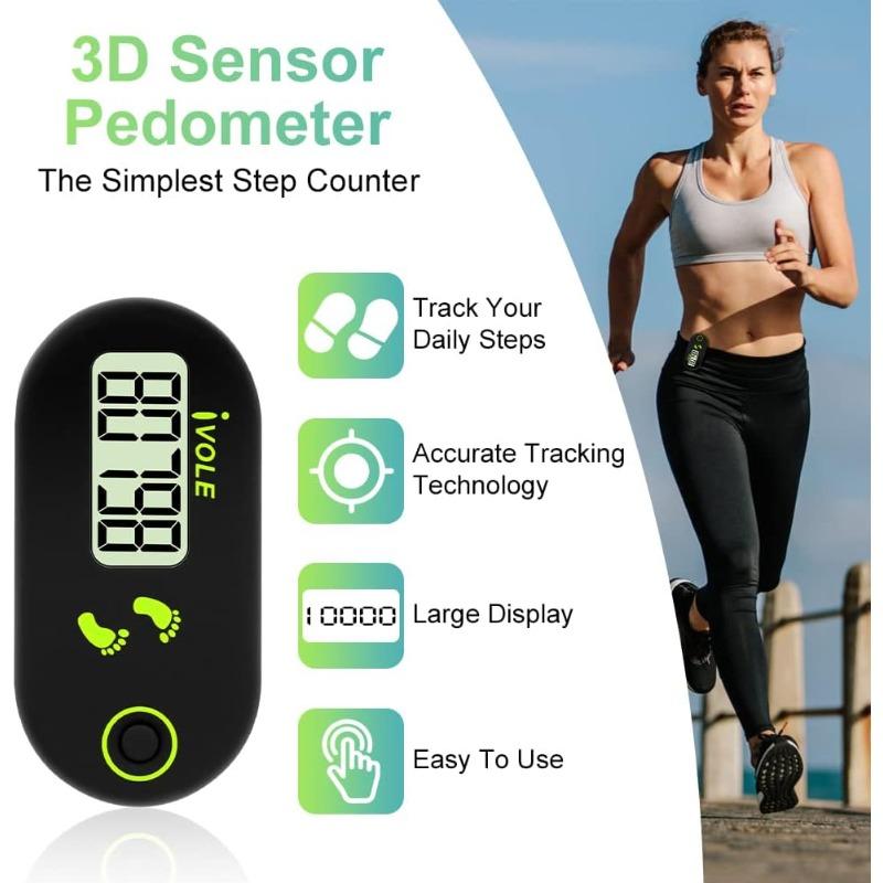 Pedometer for Walking, Mini Pedometer, 3D Pedometer, Accurate Pedometer with Clip Lanyard, Simple Pedometer, for Walking, Running, Sports
