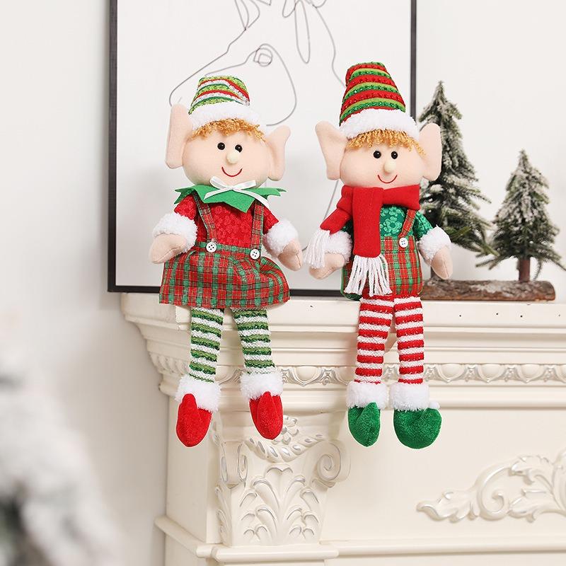 Long Leg Elf Girl Doll | Christmas Decorations Fairy Ornament with Pointy Hat | Kids Gift, Xmas Tree Shelf Decoration | Collectible Figure