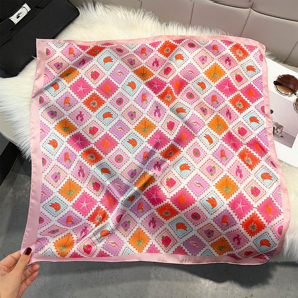 Fashion Square Fashion Foreign Style Small Silk Scarf Women'S Headband Decorative Scarf Dual-Purpose Small Square Scarf New Scarf