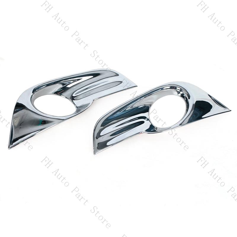 2PCS For Nissan Altima 2013 2014 2015 Front Bumper Fog Light Lamp Chrome Trim Sticker Cover Frame Grille Foglamp Lid Bezel Hood