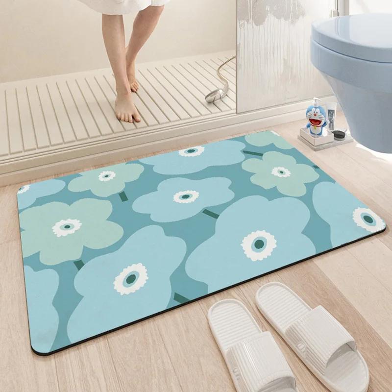 Small Fresh Bathroom, Diatom Mud Floor Mat, Toilet, Toilet, Kitchen Non-slip Foot Mat, Door Mat At the Entrance of the Door