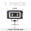 4-inch 8D Lens LED Rectangular Work Lamp Angel Eyes Halo Driving Light Reverse Fog Light for Car Truck ATV Motocycle UTV Pickup