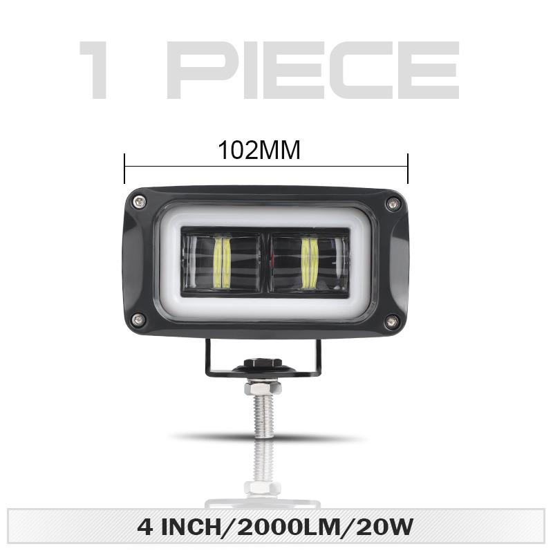 

4-дюймовый светодиодный рабочий фонарь 8D линза Halo Angel Eye противотуманная фара для вождения фара для скутеров ATV UTV UAZ автомобиль грузовик лодка мотоцикл 12 В 24 В