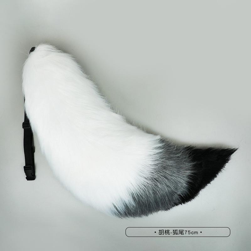 Oreilles de Renard Noyer Serre-tête Fait Main Peluche cos Accessoires Coiffe Salon de la BD Queue de Renard Noyer Ensemble Queue