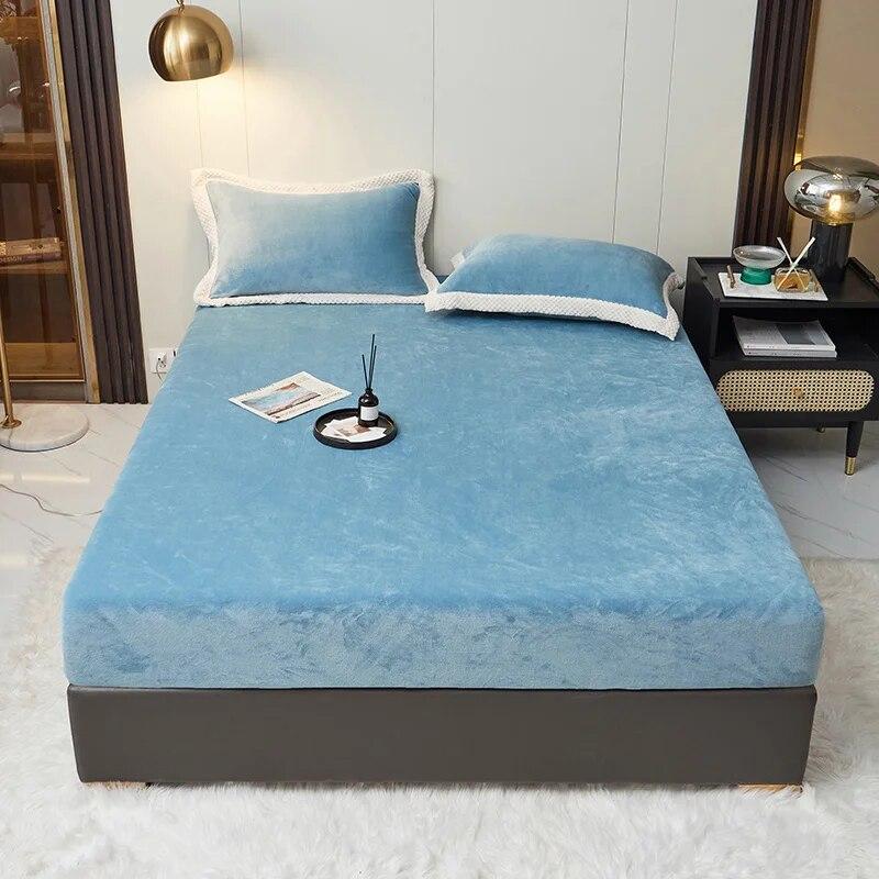 Super Soft Milk Fleece Fitted Sheet,Deluxe Microplush Non Pilling Sheets, Deep Pocket,Grey,No Pillowcase,Winter Warm