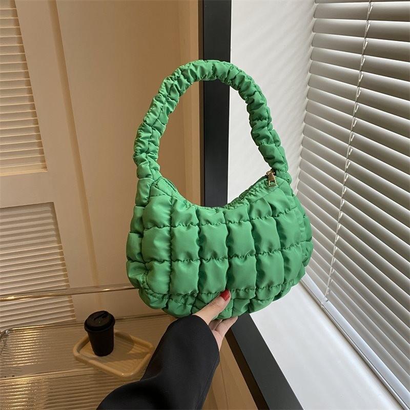 Stylish Soft Shell Multi-color Large Handbag Featuring Pleated Cloud Tote Style Ideal For Everyday Use