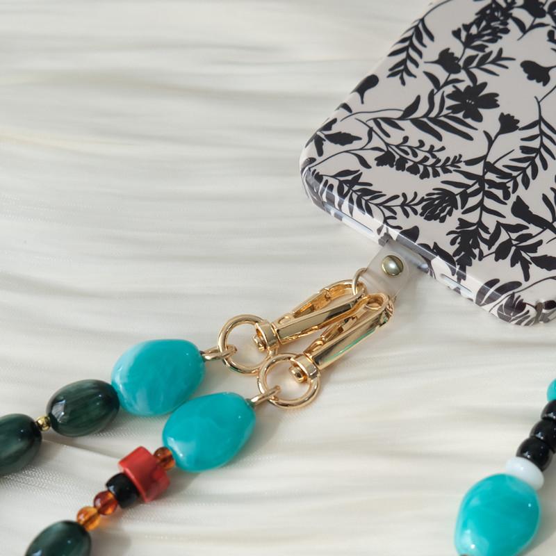 New Phone Accessory Long Cellphone Chain Anti Lost Universal Beaded Shoulder Neck Crossbody Phone Strap Phone Case Holder Chain