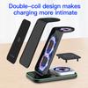 YF-A6 3 In 1 15W Dual Coil Wireless Charger with Night Light for iPhone/Apple Watch/AirPods Charging Stand