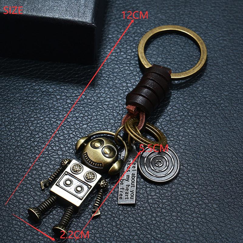 Komik Robot Anahtarlık Metal Serin Vida Gövdeli Anahtarlık Erkekler Çift Çanta Kolye Araba Anahtarlığı Aksesuar Yaratıcı Çocuklar Kendin Yap Hediye