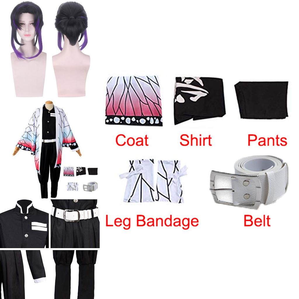 Demon Slayer Kimetsu No Yaiba Kochou Shinobu Cosplay Costume Robes For Enthusiasts