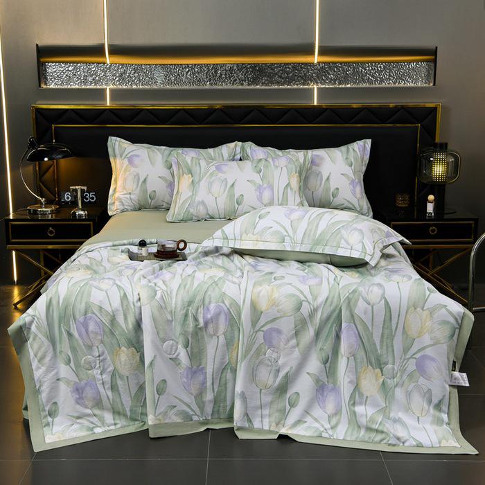 Washable Tencel Summer Cool Quilt Set - Silk, Thin, Perfect for Napping or Air Conditioning.
