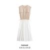 Spring 2025 Women's European & American Style Poplin Patchwork Dress